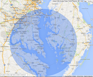 Calvert Cliffs 50 mile radius